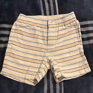 Janie and Jack Striped Tan and Gray Kids’ Shorts